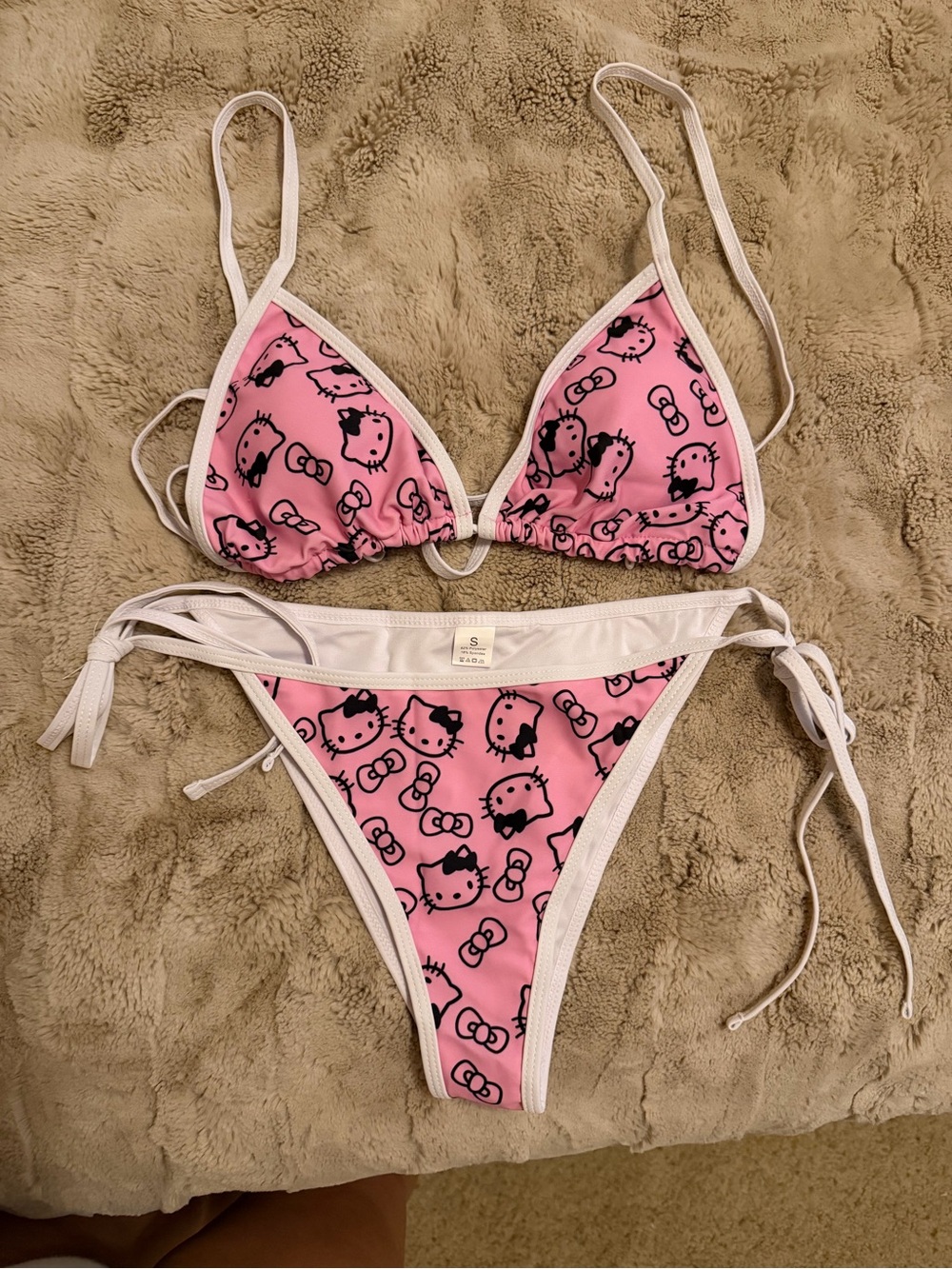 Small Hello Kitty Triangle Bikini Top & Tie-Side Bottom Set